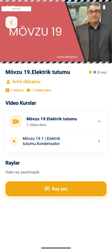MHM Kurs — Mövzu səhifəsi