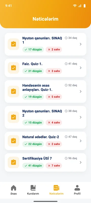 MHM Kurs — Nəticələrim